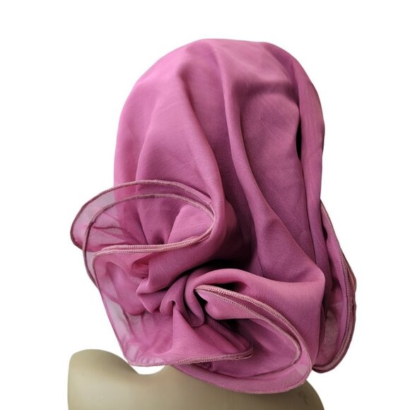 Womens Purple Turban  Pre Sewn Scarf Wrap Hat Turbanista Head Covering Scarf Cap - Picture 6 of 7